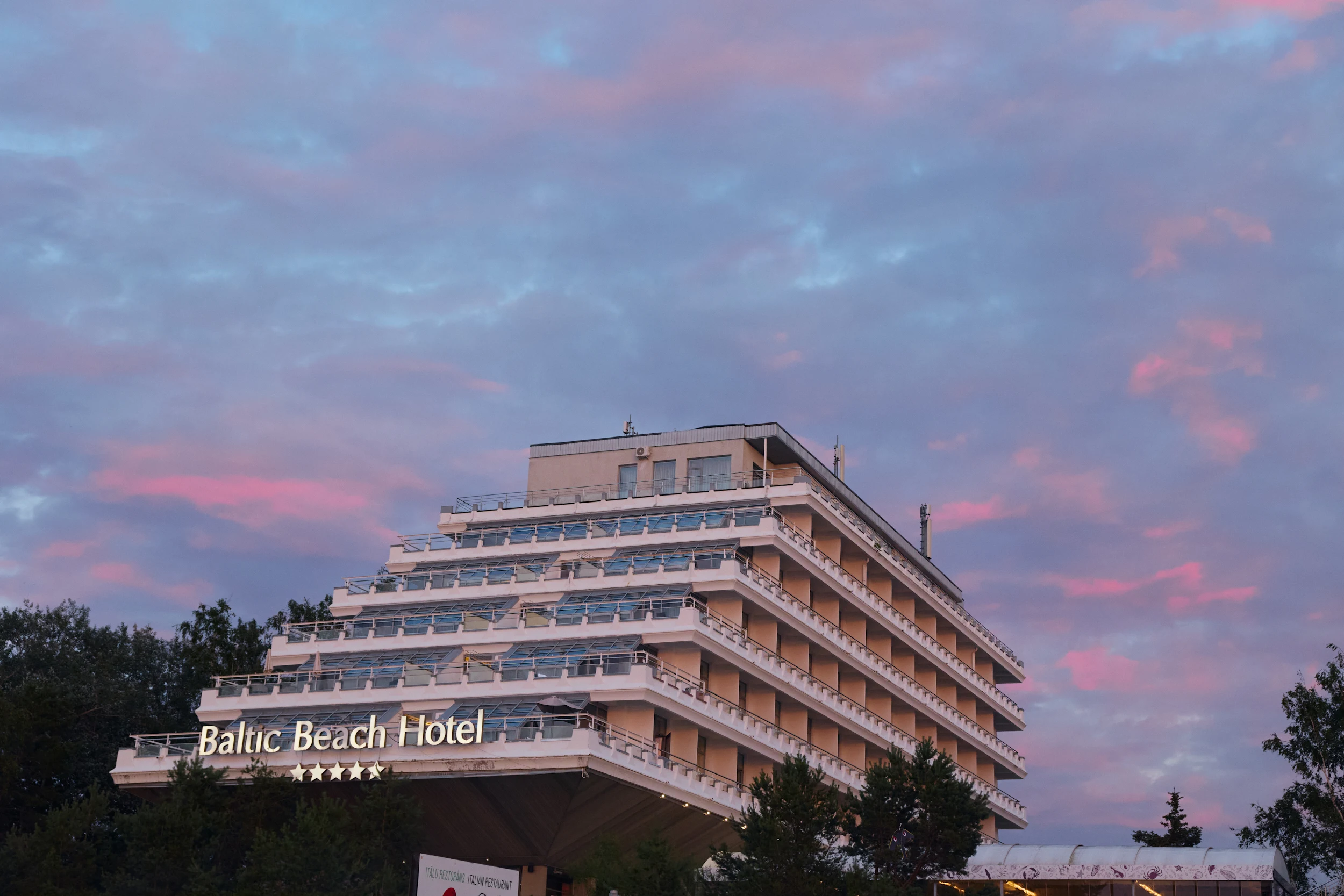 Baltic Beach Hotel at dusk